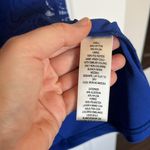 Eliza J  Royal Blue Sleeveless Shift Dress with Floral Lace Overlay Photo 3