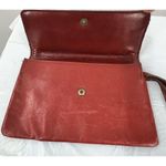 Red Leather Clutch Bag Snap Pocket Dominican Republic Boho Festival Minimalist Photo 3