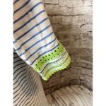 Vineyard Vines Eastern Stripe Waterfall Cardigan Blue Stripe Green Eyelet S Photo 3