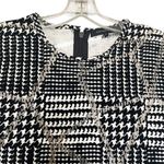 Katharine Kidd Black Tweed Houndstooth Plaid Faux Fur Trim Top Women’s Size 6 Photo 2