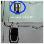 Rebecca Minkoff Mint Leather & Chain Crossbody * Flawed * Photo 15