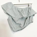 Revolve The Fifth Label Pixel One Shoulder Striped Ruffle Cropped Top  Size Small Photo 5