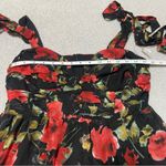 Lulus NWOT Lush Loveliness Black Floral Jacquard Tie-Strap Midi Dress Photo 6