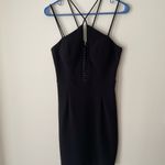 XScape Black Body Con Dress Size 8 Office Career Little Black Dress keyhole neck Photo 2