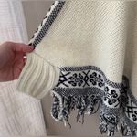 Earthbound Tribal Fringe Cape Sweater Beige Small Photo 3