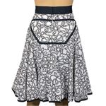 Zac Posen RARE black white pleated A-line skirt grosgrain trim Size 10 EUC Photo 6