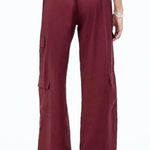 Madewell | NWOT Pull-On Wide-Leg Cargo Pants in Softdrape Maroon Cabernet | XXL Photo 1