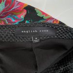 English Rose New  Metallic Floral Jacquard Mini Skirt Black Pink Photo 11