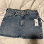 PacSun  Bella Stretch Medium Indigo Mid Rise Denim Mini Skirt Photo 1