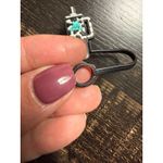 Stanley Tumbler Charm Cow Print Turquoise Blue Logo Keychain Accessory Black Photo 2