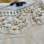 CHAPS  Denim Women's Medium Lace T-Shirt White Jersey Knit Blouse Stretch Photo 5