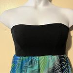 No Boundaries Tropical Strapless Dress with Black Bodice Photo 2