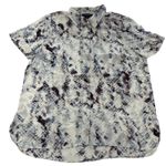 Cynthia Rowley Shirt Blouse Womens Large Snake Print Short Sleeve Button Down Photo 0