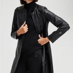 Chico's 3 Women's Black Faux Leather Grommet Detail Collarless Jacket 16 XL NWT Photo 0