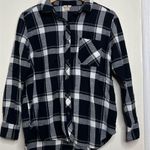 Woolrich  Plaid Flannel Button Down Shirt Women’s Size XL Black White Cotton Photo 0