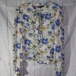 Rachel Rachel Roy sheer long sleeve Floral top Blue Size 12 Photo 0