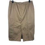 Gaviota Casuals 90s Tan Wood Button Midi Length Khaki 100% Cotton Skirt Size 14 Photo 4