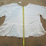 Pink Blush White Peplum Ruffle Sleeve Lagenlook Boxy Oversized Boho Cottagecore Photo 9