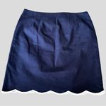 Talbots scalloped hem A-Line navy and white skirt size 8 NWOT office car… Photo 2