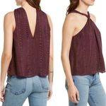 Frame  Draped Textured 100% Silk Halter Top in Cabernet Women's Size Medium NWT Photo 10