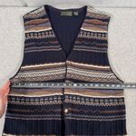 Croft & Barrow Vintage Women’s XL Cotton Knit Vest Multicolor Casual V-Neck Photo 4