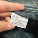 Vtg Laura Winston Women Double Breasted Green Genuine Leather Trench Coat Large Photo 8