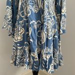 Angie Floral Long Sleeve Dress Large Slate Blue Lace Trim Prarie Boho Bloomcore Photo 10