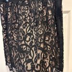 Ann Taylor NWT‎ Loft Womens Skirt Size 12 Black Beige Lace Overlay Lined Party Cocktail Photo 2