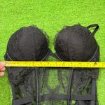 Victoria's Secret  Women M Black Lace Push Up Bra Lingerie Dancer Bodysuit Grunge Photo 6