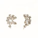 None Vintage 1960s Rhinestone Silver Tone Costume Earrings Bridal Wedding Bride Event Photo 0