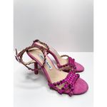 Charles David Sandals Ladies Size 5 Pink Rhinestones Suede Ankle Strap Heels Photo 2