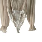 Biashe Women's Size Small Cream Swiss Dot Puff Lace Body Suit Photo 7