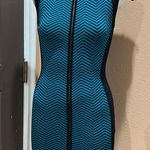 Gracia  teal and black bodycon short dress Photo 2