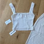 Sasha Therese Top & Midi Skirt Set Polka Dots Lottie Size XS Off White & Black Photo 1