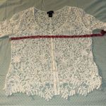 Say What? Questions by Say What white crocheted short sleeve cardigan floral size XL Photo 7