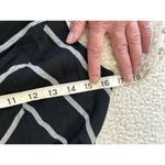 Black & White Buckle V-Neck Zip Front Woven Striped Jumpsuit Black/white size Small Photo 6