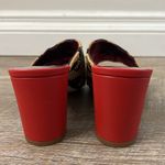 STAUD  Women's Red Asymmetrical Beaded Mule Sandals Size 40 Photo 2