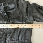 Columbia Shirt Dress Cowl Neck Pockets Mini Chambray Long Sleeve Gray XS Photo 4