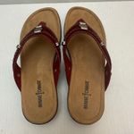 Minnetonka Red Leather Sandals Womens 9W Silverthorne Thong Sandals Flip Flops Photo 4