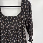 Altar'd State Altar’d State Black Puff Long Party Casual Sleeve Midi Square Neck Dress Small Photo 9