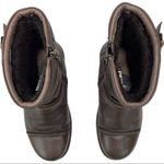 UGG  Australia Women 1971 Brown Leather Biker Boots Size 3 shearling lining Photo 3