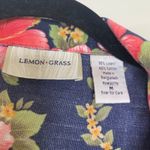 Lemon Grass Blue Floral Tropical Hawaiian Shirt Sz Medium Photo 6