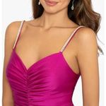 XScape  Rhinestone Strap Ruched Seam Sleeveless Gown Pink Formal Stretch US 2 NWT Photo 4