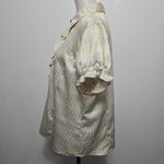 East 5th  Island Yellow Stripe Satin Ruffle Blouse Size 18 Photo 2