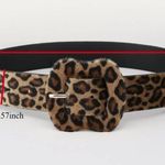 Hot Fashion Colorblock Leopard Print Plush Casual Waistband Faux Fur Belts Jeans Photo 1