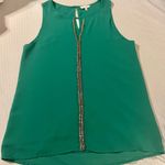 Naked Zebra Green Sleeveless Blouse - Size Small - Gently Used Photo 0