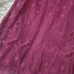 BCX  Mock Neck Fully‎ Lined Lace Tank Top Dark Red Size Medium Photo 1