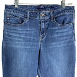 CHAPS Mid Rise Crop Kick Denim Jeans 12 Med Wash Stretch Belt Loops Button Zip Photo 1