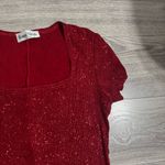 Ronni Nicole by Ouida Women Sparkling Wine Fitted Square Neck Holiday Blouse XL Photo 1