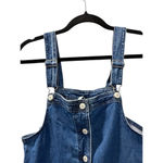 American Eagle Denim Jean Overalls Mini Dress Jumper Raw Hem Size XS Blue Casual Photo 1